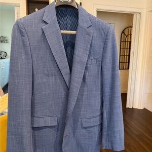 Men's Blue Textured Blazer